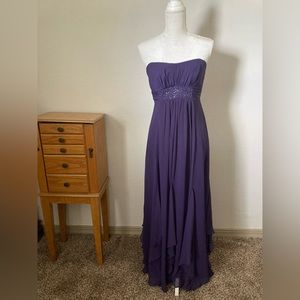 David’s Bridal long purple wedding dress
